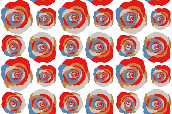 Летняя Винтажная Цветочная Открытка Цветущими Цветами Красной Розы Ботанический Естественный — стоковое фото