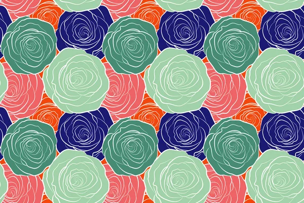 Rose Flowers Abstract Watercolor Multicolored Seamless Pattern Can Used Greeting — Stock Photo, Image