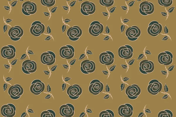 Handgezeichnet Nahtloser Floraler Hintergrund Nahtloses Muster Stilisierter Floraler Motive Loch — Stockfoto