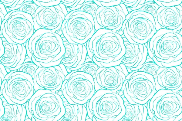Блакитні Троянди Ізольовані Білому Тлі Квітковий Безшовний Візерунок — стокове фото