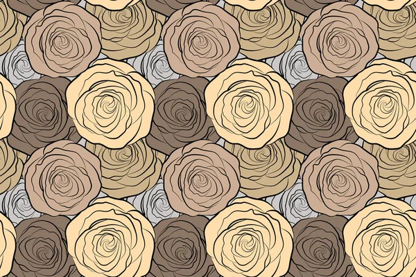 Rose Fiori Modello Senza Soluzione Continuità Illustrazione Dipinta Mano Colori — Foto Stock