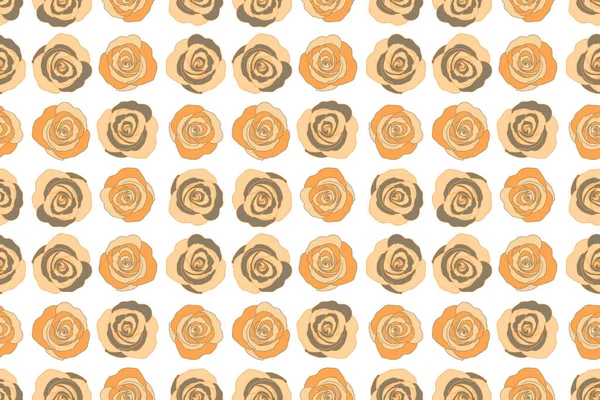 Trendy Seamless Flower Pattern Стилизованные Ручные Бежевые Розы — стоковое фото