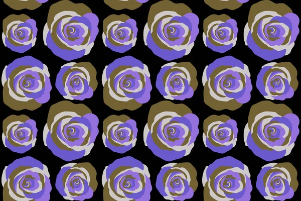 Modello Senza Cuciture Con Rose Viola Progettazione Fiori Stile Vintage — Foto Stock