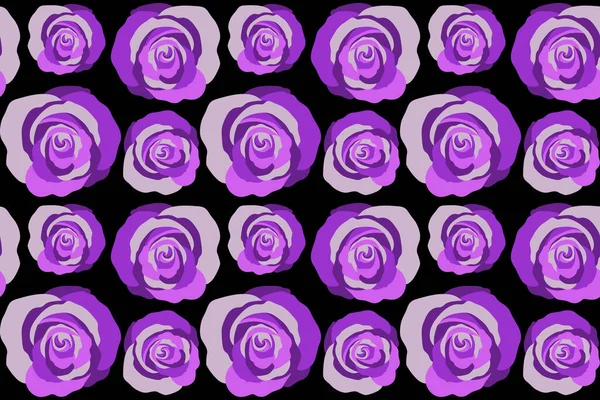 Modello Senza Cuciture Con Fiori Viola Acquerello Colori Delicati Schema — Foto Stock