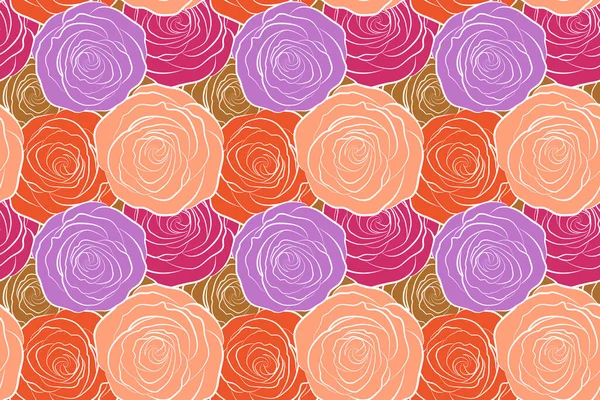 Hermosas Flores Rosas Decorativas Abstractas Patrón Sin Costura Acuarela — Foto de Stock