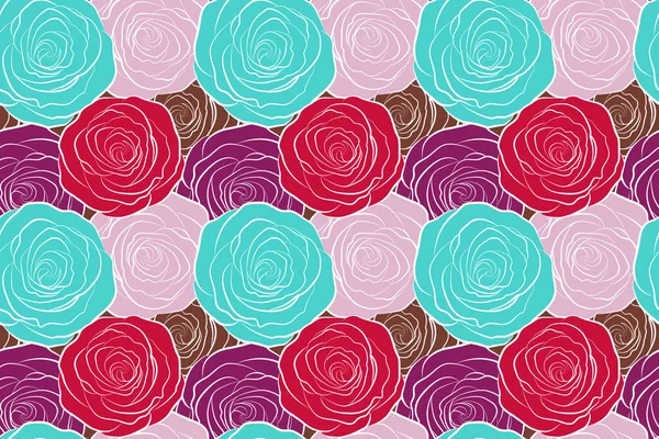 Watercolor Flowers Illustration Seamless Pattern — Stock Photo, Image