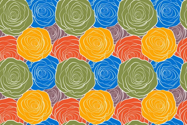 Patrón Floral Sin Costuras Con Rosas Abstractas —  Fotos de Stock