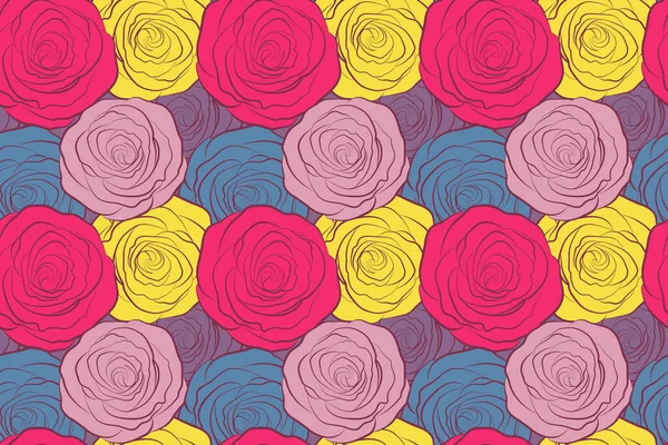 Fundo Sem Costura Rosas Multicoloridas Fundo Sem Costura Com Manchas — Fotografia de Stock