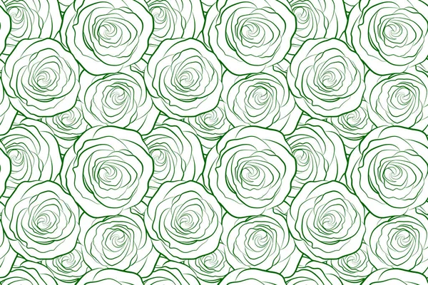 Patrón Floral Sin Costuras Moda Silueta Rosas Verdes —  Fotos de Stock