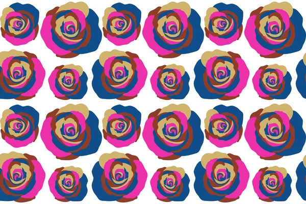 Modré Abstraktní Květiny Bezproblémový Vzorec Akvarelové Pozadí — Stock fotografie