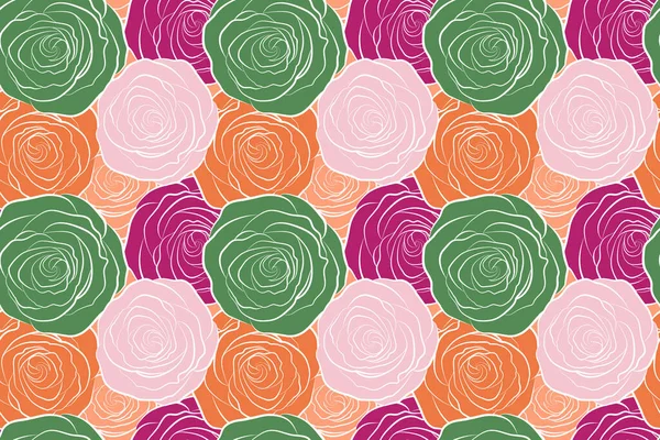 Patrón Floral Sin Costuras Rosas Variopintas Con Una Banda Flores —  Fotos de Stock