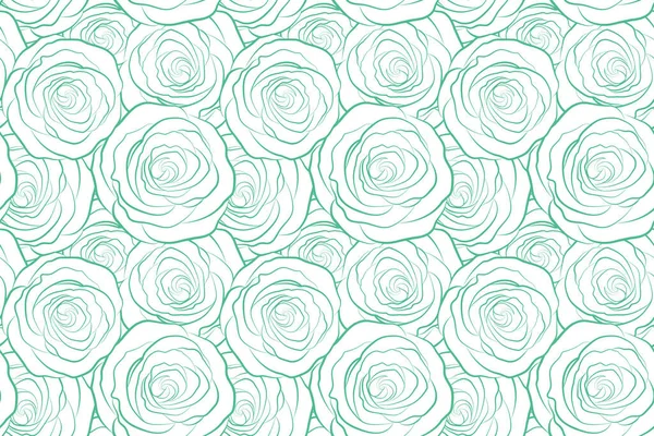 Beautiful Abstract Decorative Rose Flowers Silhouette White Green Colors Watercolor — Stock Photo, Image