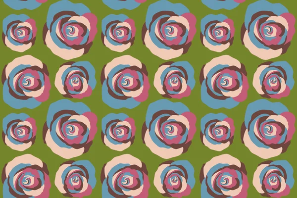 Textilní Vzor Bezešvými Růžovými Květy Květinový Vzor Zeleném Pozadí Květinový — Stock fotografie