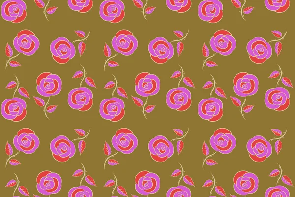 Handgezeichnet Nahtloses Muster Stilisierter Floraler Motive Loch Flecken Tulpenblumen Kritzeleien — Stockfoto