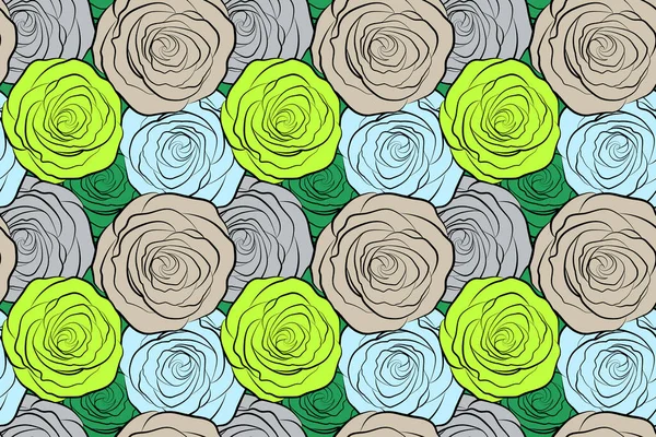 Троянди Безшовні Квітами Вікторіанському Стилі Походження Абстракту Зросло Квіткова Ілюстрація — стокове фото