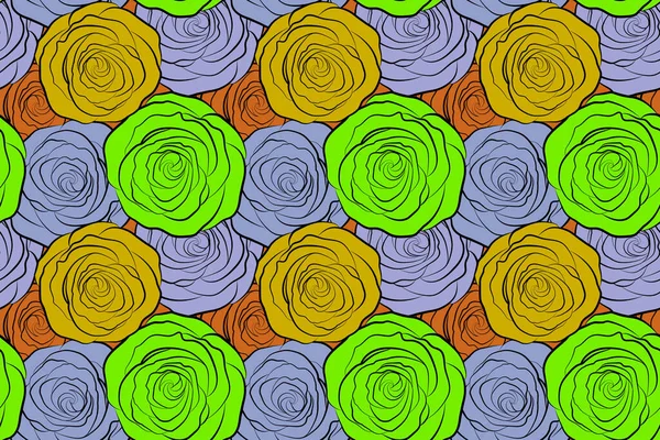 Roses seamless pattern with flowers in Victorian style. Abstract rose background. Floral illustration. Vintage design. Bouquet of retro plants.