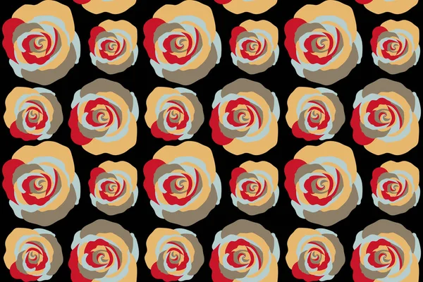 Sömlöst Bläckmönster Med Abstrakta Blommor Rosa Färger Handritade Rosor Penselmålning — Stockfoto