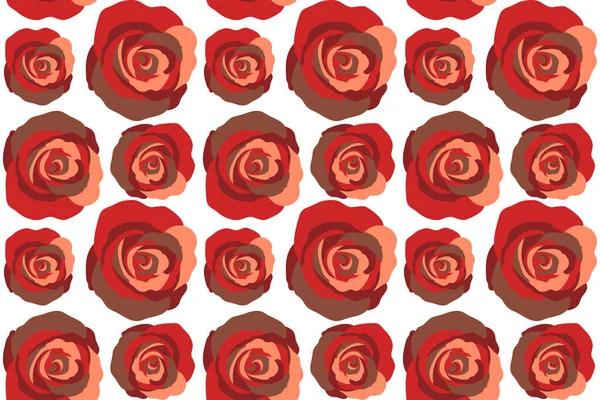 Roses seamless pattern with flowers in Victorian style. Abstract rose background in red colors. Floral illustration. Vintage design. Bouquet of retro plants.