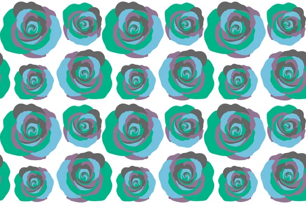Roztomilý Bezproblémový Vzor Malých Růžových Květinkách Malé Zelené Květy Bílém — Stock fotografie
