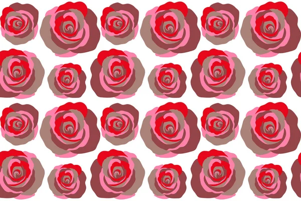 Vackert Sömlöst Mönster Små Abstrakta Röda Rosenblommor Små Färgglada Blommor — Stockfoto