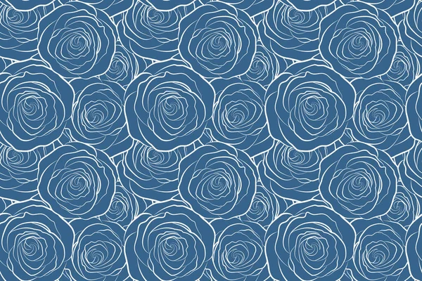 Fondo Sin Costuras Abstracto Con Silueta Rosas Azules Voladoras Patrón — Foto de Stock