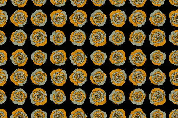 Patrón Acuarela Sin Costuras Con Rosas Azules Amarillas Hermoso Patrón — Foto de Stock