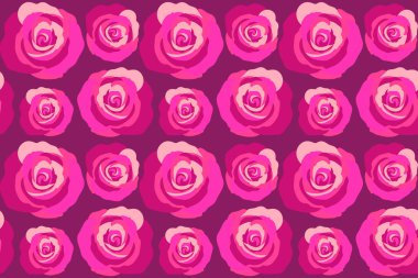 Mor zemin üzerinde güller olan tebrik kartı, suluboya, düğün, doğum günü ve diğer tatil ve yaz arkaplanı için davetiye olarak kullanılabilir. Kusursuz desen.