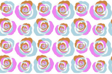 Bouquets of blue roses on a white background. Seamless pattern. clipart