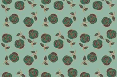 Tarzsız desenli çiçek motifi, delik, lekeler, lale çiçekleri, renkli arka planda karalamalar. El çizimi. Kusursuz çiçek arkaplanı.