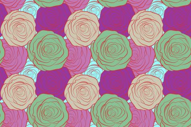 Kusursuz çiçek deseni ve soyut güller.