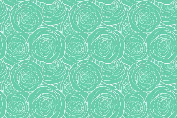 Безшовний Візерунок Силуетом Зелених Троянд Квіткова Монохромна Ілюстрація Вінтажному Стилі — стокове фото