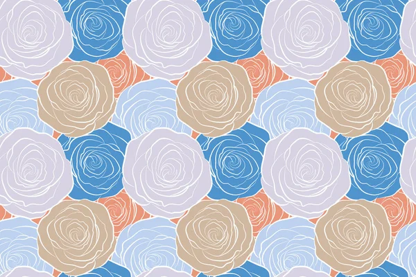 Rose Flowers Seamless Pattern Hand Painted Illustration — Stock Photo, Image