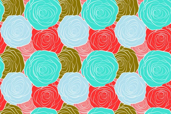 Seamless Pattern Stylized Roses — Stock Photo, Image