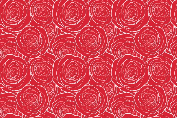 Eine Monochrome Vintage Zeichnung Eines Zweiges Roter Rosen Offene Blüten — Stockfoto
