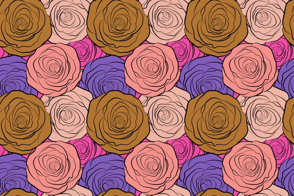 Rosas Multicolor Simple Patrón Sin Costura — Foto de Stock