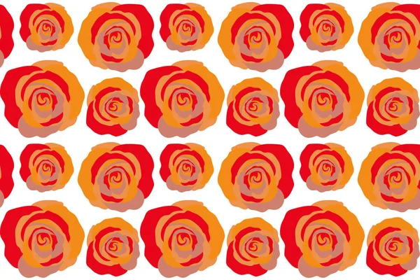 Rose Aquarell Blume Illustration Nahtloses Muster Stilisierter Roter Rosen — Stockfoto