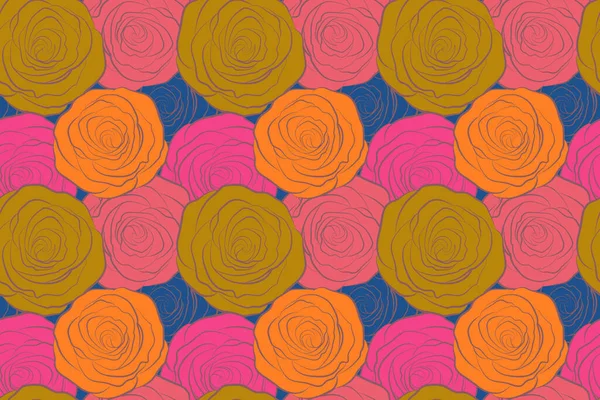 Hold rose flower. Rose texture Illustration. Abstract seamless pattern with stylized rose flowers.