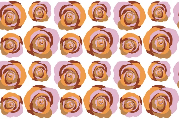 Seamless Floral Pattern Brown Roses Watercolor Effect — Stock Photo, Image