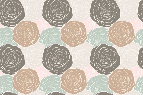 Seamless Pattern Beige Rose Flowers — Stock Photo, Image