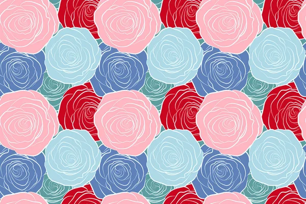 Ícone Rosa Abstrato Primavera Rosas Decorativas Sem Costura Padrão — Fotografia de Stock