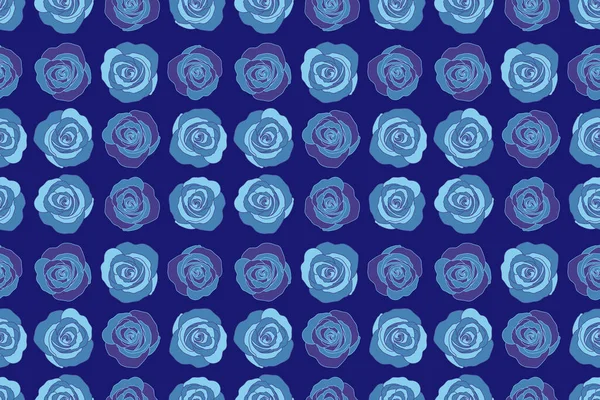 Biglietto Auguri Con Rose Blu Acquerello Può Essere Utilizzato Come — Foto Stock