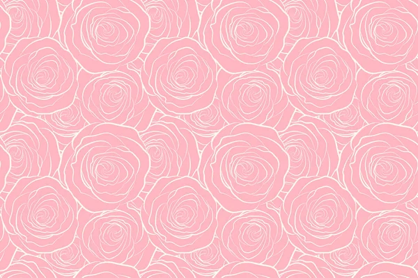 Nahtloses Muster Mit Einfarbigen Abstrakten Rosa Stilisierten Rosen Silhouette — Stockfoto