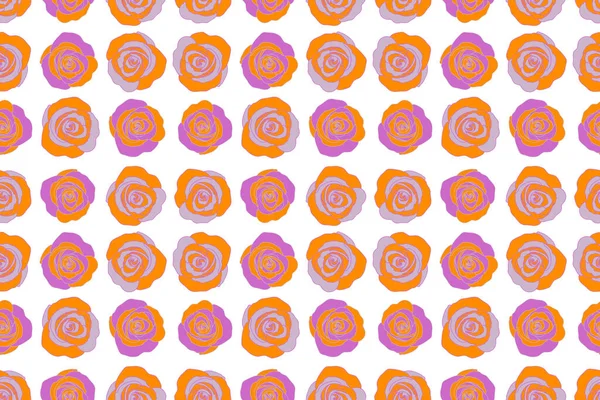 Trendiger Nahtloser Floral Ditsy Print Orange Und Violett — Stockfoto