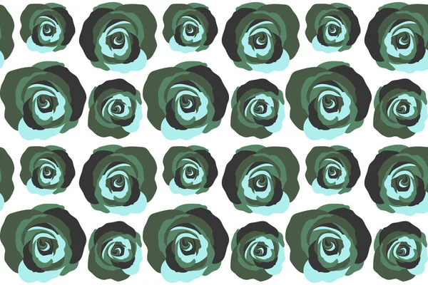 Groene Abstracte Bloemen Naadloos Patroon Aquarelachtergrond — Stockfoto