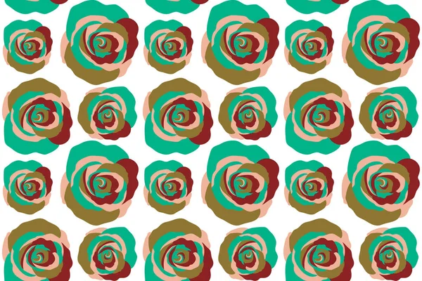 Grüne Rosen Für Stoff Oder Stickerei — Stockfoto