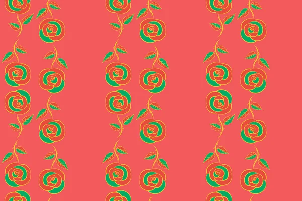 Nahtlose Muster Von Vertikalen Stilisierten Floralen Motiv Loch Flecken Tulpenblumen — Stockfoto