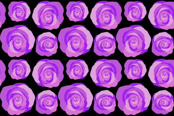 Motif Floral Sans Couture Tendance Roses Violettes — Photo