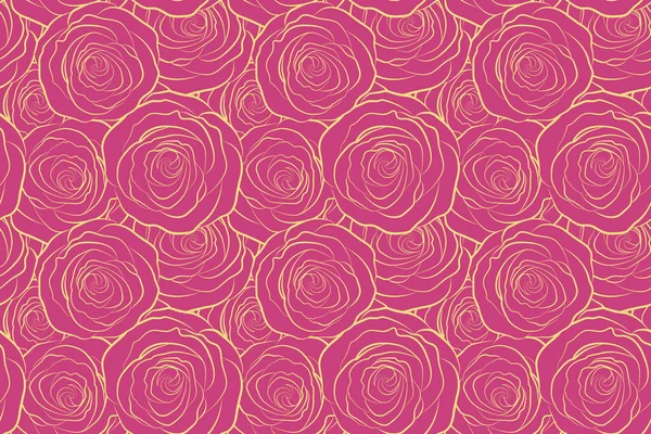 Nahtloses Tuschmuster Mit Abstrakten Blütensilhouetten Rosa Farben Handgezeichneter Pinsel Bemalt — Stockfoto