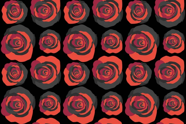 Rose Fiori Modello Senza Soluzione Continuità Illustrazione Dipinta Mano Colori — Foto Stock