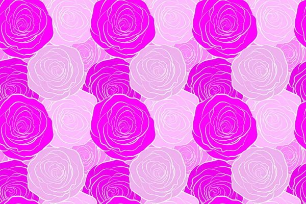 Decorative Floral Background Flowers Roses Seamless Pattern Abstract Pink Roses — Stock Photo, Image